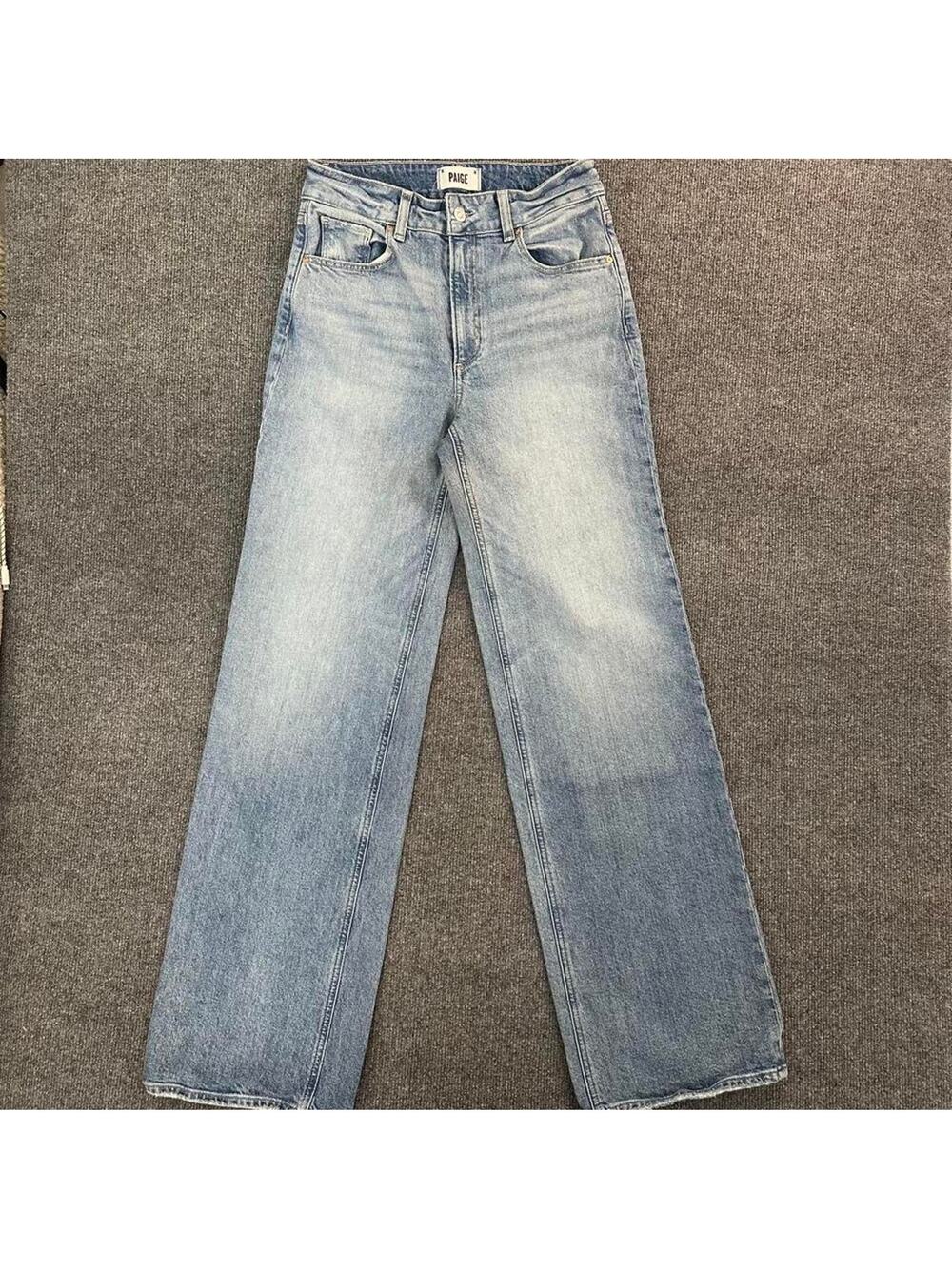 Paige Women’s Sasha Wide Leg Jeans Baggy Loose Fit Light Wash Denim 28